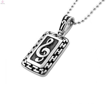 Modern rectangle pendant setting ,music note pendant